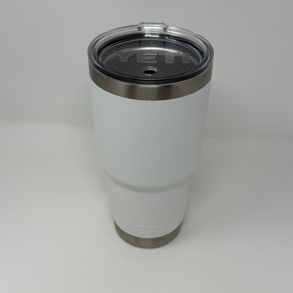 YETI Rambler 30 oz Tumbler White Stainless Steel Vacuum Insulated Travel Mug Lid - Picture 2 of 6